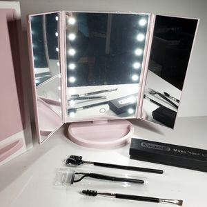 Lighted Vanity Mirror and Eyebrow Kit